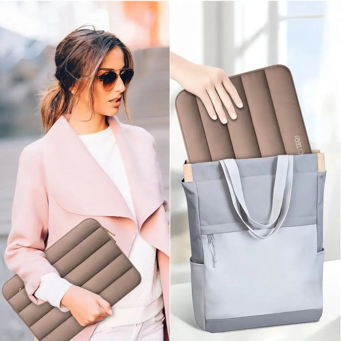 Tech-Protett Fluffy Laptop Bag 15-16 - Brown - Laptop bags<<<HurtelXML