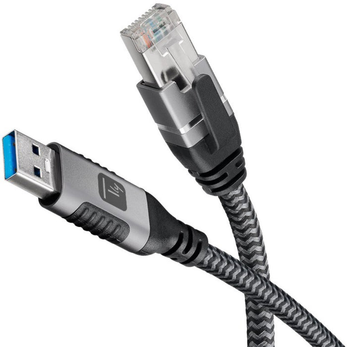 Techly ICOC U3A-RJ45-010 networking cable Black, Silver 1 m Cat6 F/UTP (FTP)