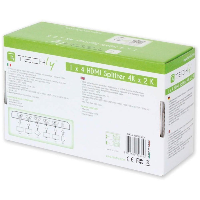 Techly Splitter HDMI 4 way 4K*2K IDATA HDMI-4K4