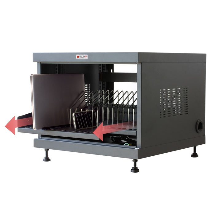 Techly Professional Charging Cabinet 14 Tablets and Smartphones