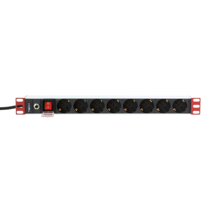 Techly Rack 19" Power Strip 8 Outlets Schuko Plug