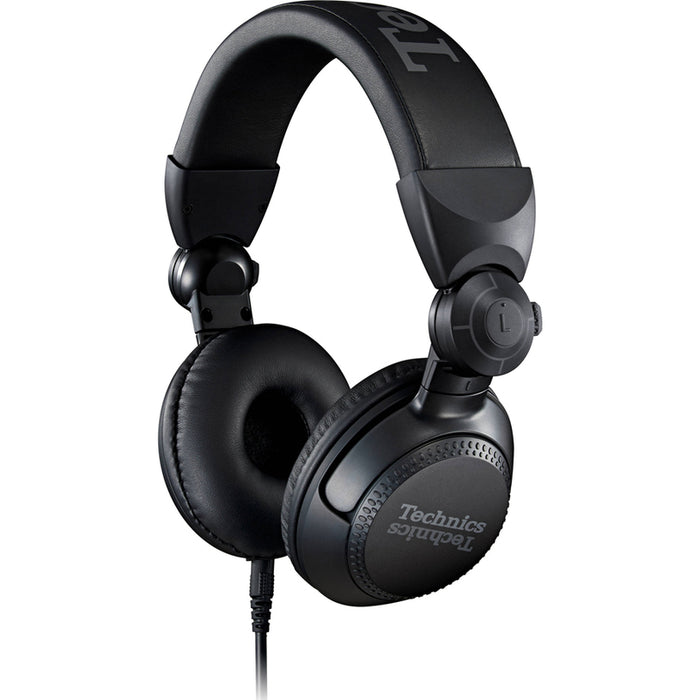 TECHNICS Over Ear Professional DJ Wired Headphone 270o Swivel Housing and Locking Detachable Cord with Lightweight Foldable Sleek