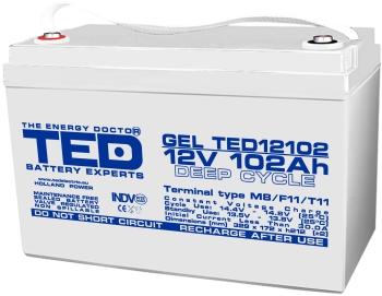 Lead gel battery TED ELECTRIC, 12V, 102Ah, 330/ 173/ 220 mm AGM