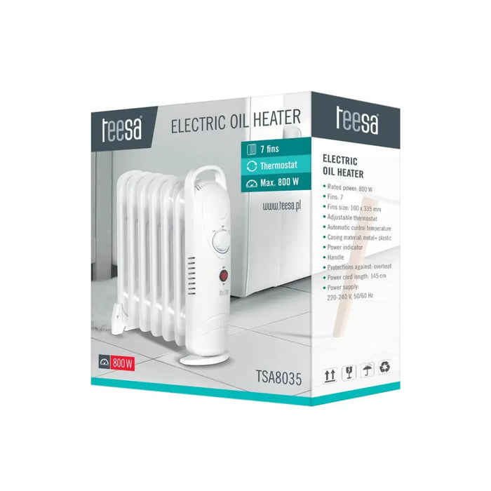 Teesa TSA8035 Electric Oil Heater White 800 W - Oil radiatorsAGD-GRO<<<Home Appliance - ProductsAGD<<<ActionPL