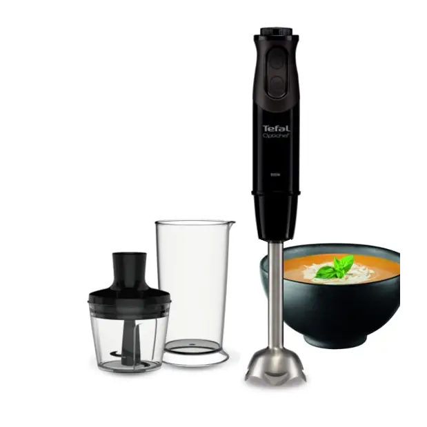 Tefal HB641838 Handblender Optichef 800 W 2 in 1 10 Speed+ turbo Container 0.8 liters 0.5 liters Mini Chopper black