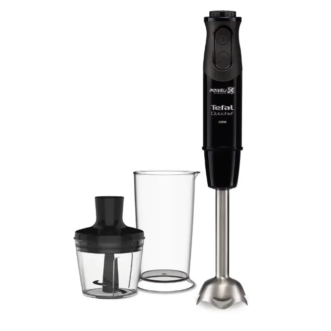 Tefal HB641838 Handblender Optichef 800 W 2 in 1 10 Speed+ turbo Container 0.8 liters 0.5 liters Mini Chopper black