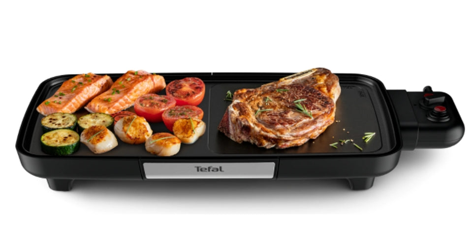 Tefal CB641810, Plancha Booster, 2200 W, Power Boost, Adjustable thermostat, Non-stick surface Tefal Resist +, Thermospot indicator, Black