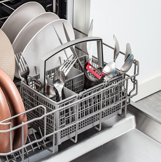 Tefal K2071814, Ingenio, Peeler "Y", Kitchen tool, Nylon/fiberglass, 25.4x9.4x2.4cm, Up to 230°C, Dishwasher safe, black and red