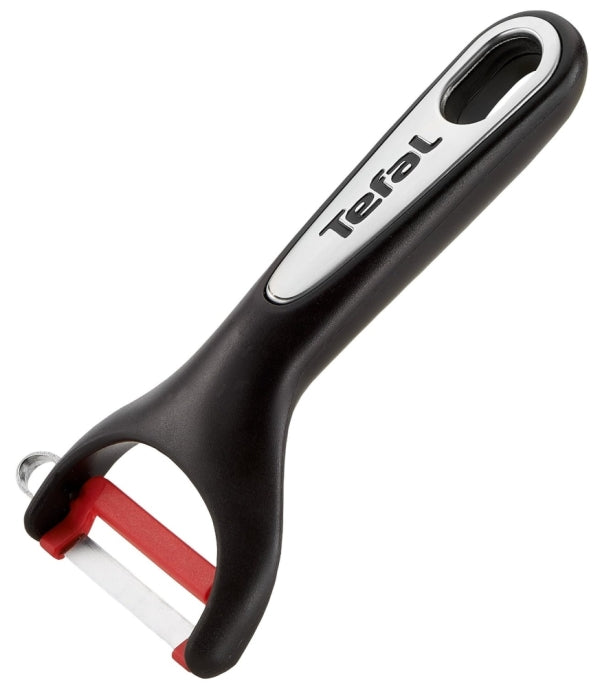Tefal K2071814, Ingenio, Peeler "Y", Kitchen tool, Nylon/fiberglass, 25.4x9.4x2.4cm, Up to 230°C, Dishwasher safe, black and red