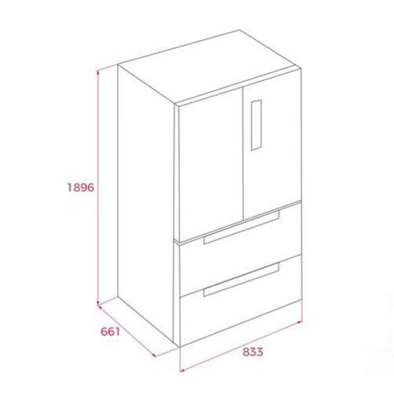 Refrigerator with freezer TEKA RFD 77825, 516 l, No Frost, 189.8 x 83.3 cm, black