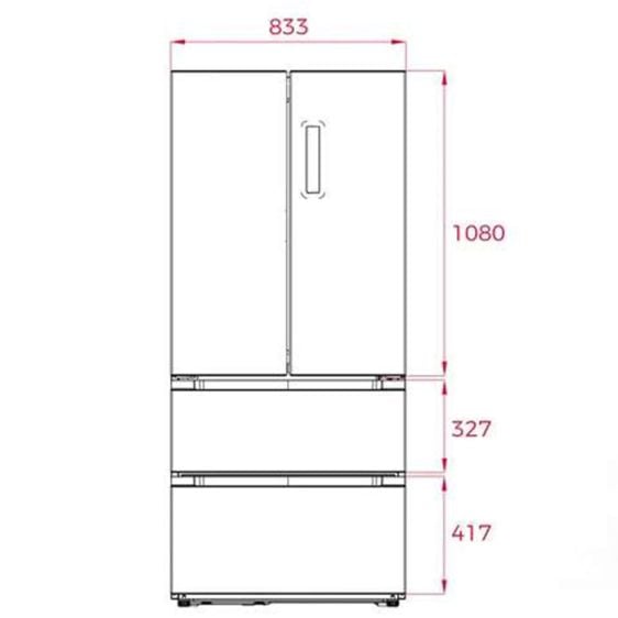 Refrigerator with freezer TEKA RFD 77825, 516 l, No Frost, 189.8 x 83.3 cm, black