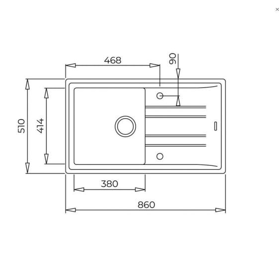 Sink TEKA Stone 50 B-TG BLACK METALLIC