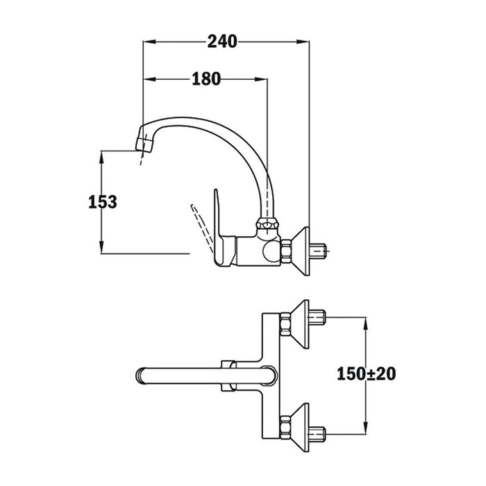 TEKA INCA WALL-MOUNTED KITCHEN MIXER