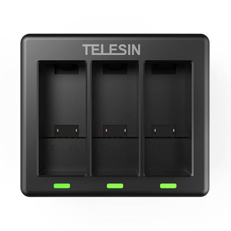 Telesin 3-slot charger + 2 batteries for GoPro Hero 12 / Hero 11 / Hero 10 / Hero 9 - For sports