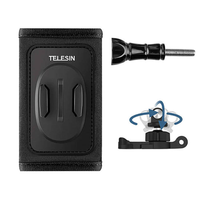 Telesin backpack strap mount with 360° J-hook mount for GoPro/Osmo Action (GP-BPM-005) - Straps mounts