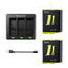 Telesin three-channel charger + 2 batteries for GoPro Hero 9 / 10 / 11 / 12 (GP-BTR-903-B) - For sports