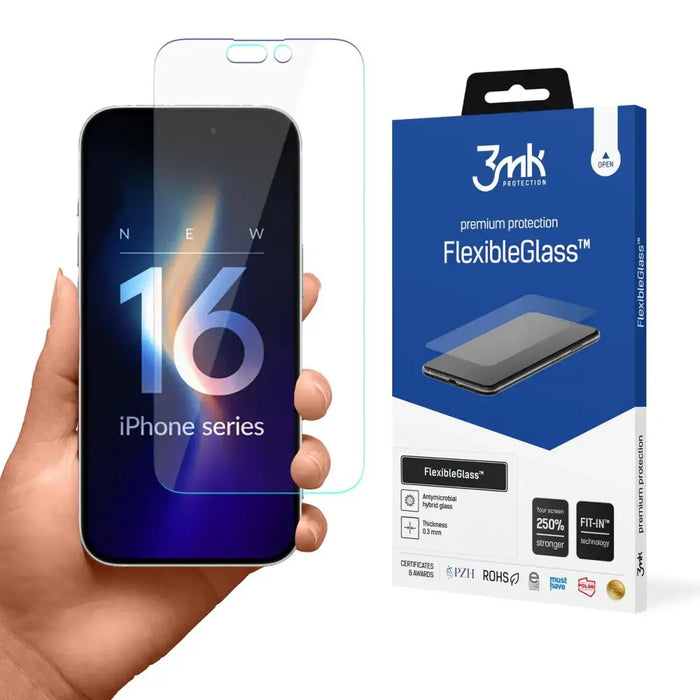 Tempered glass 3mk FlexibleGlass for iPhone 16 Pro Max - Cell phone tempered glass<<<HurtelXML