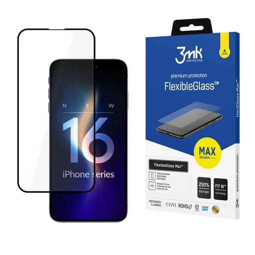 Tempered glass 3mk FlexibleGlass Max for iPhone 16 Pro - Cell phone tempered glass<<<HurtelXML