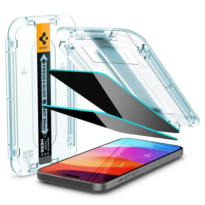 TEMPERED GLASS Spigen GLAS.TR ”EZ FIT” 2-PACK IPHONE 15 PLUS / 16 PLUS PRIVACY - Cell phone tempered glass<<<HurtelXML