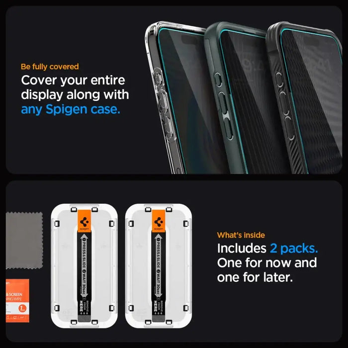 TEMPERED GLASS Spigen GLAS.TR ”EZ FIT” 2-PACK IPHONE 15 PLUS / 16 PLUS PRIVACY - Cell phone tempered glass<<<HurtelXML