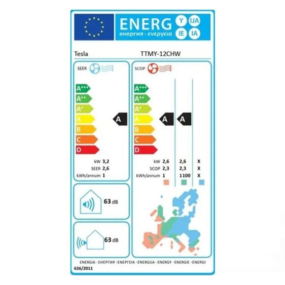 Mobile air conditioner TESLA TTMYB12CHW, 12000 BTU