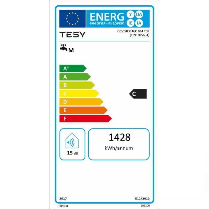 Boiler TESY GCV Anticalc Ceramic Slim 50 38 16C B14 TSR