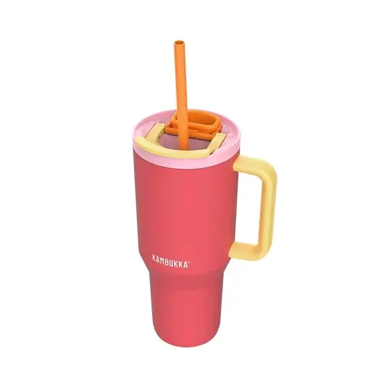 Thermal mug with telescopic straw Kambukka Rio Tumbler 950ml Pink Papaya - Flasks & thermal mugsAGD-TKT<<<Home