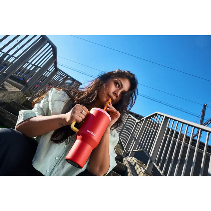Thermal mug with telescopic straw Kambukka Rio Tumbler 950ml Pink Papaya - Flasks & thermal mugsAGD-TKT<<<Home
