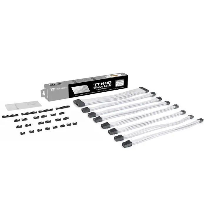 Thermaltake Mod Sleeved Cable White 300mm - Аксесоари<<<THERMALTAKE компоненти за