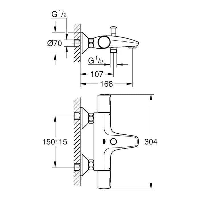 THERMOSTAT MIXER GROHE PRECISION START - Смесители с термостат<<<Смесители и душове<<<Баня<<<Praktiker&&&Аксесоари и