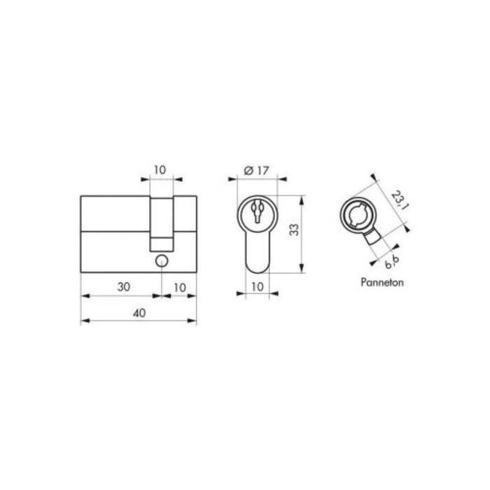 CARTRIDGE EURO PROFILE 30/10MM SERRUPRIX