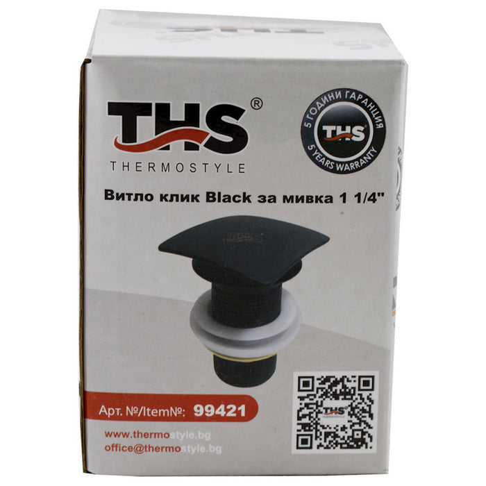 CLICK - CLACK BLACK THS THERMOSTYLE WASHBASIN SIPHON