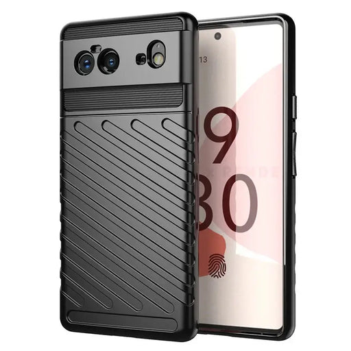 Thunder Case Flexible Tough Rugged Cover TPU Case for Google Pixel 6 black - Cell phone cases and covers<<<HurtelXML