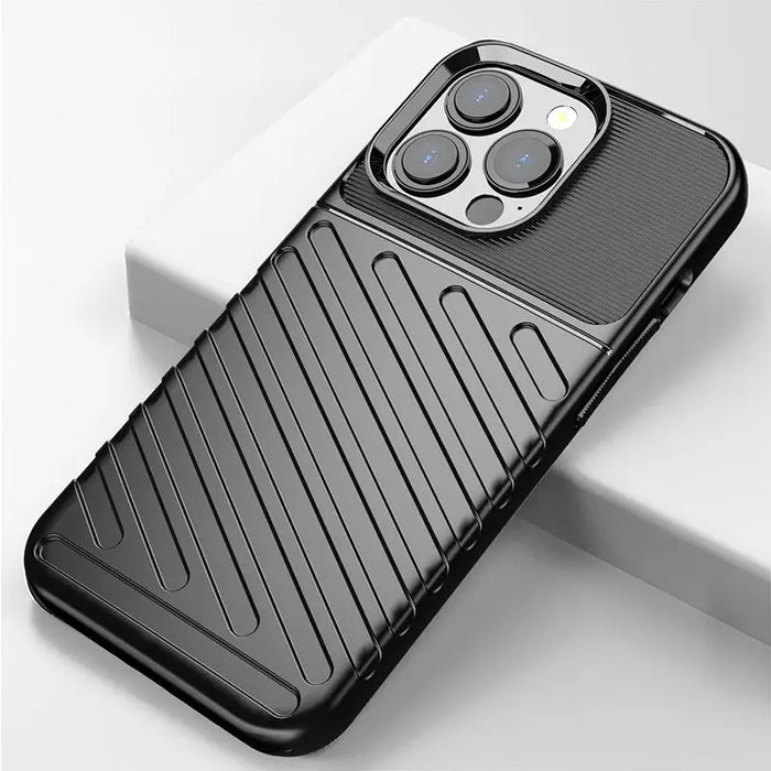 Thunder Case Flexible Tough Rugged Cover TPU Case for iPhone 13 Pro black - Cell phone cases and covers<<<HurtelXML