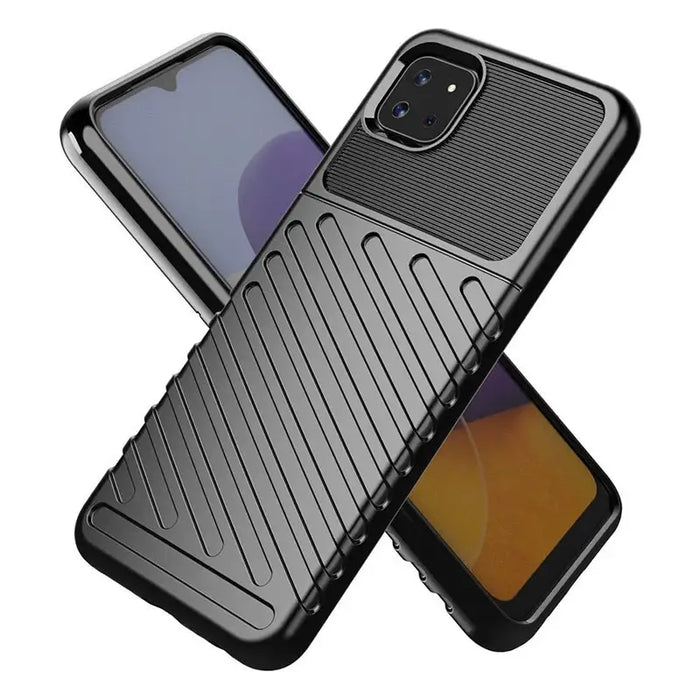 Thunder Case Flexible Tough Rugged Cover TPU Case for Samsung Galaxy A22 5G black - Cell phone cases
