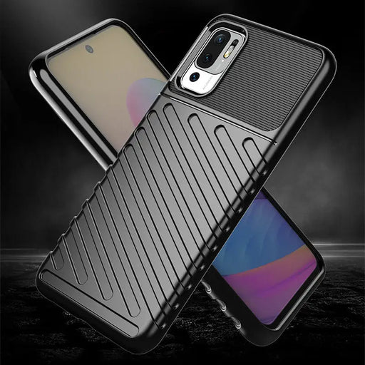 Thunder Case Flexible Tough Rugged Cover TPU Case for Xiaomi Redmi Note 10 5G / Poco M3 Pro black - Cell phone cases