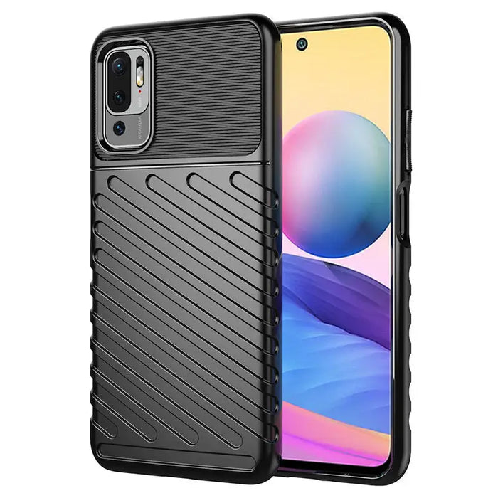 Thunder Case Flexible Tough Rugged Cover TPU Case for Xiaomi Redmi Note 10 5G / Poco M3 Pro black - Cell phone cases
