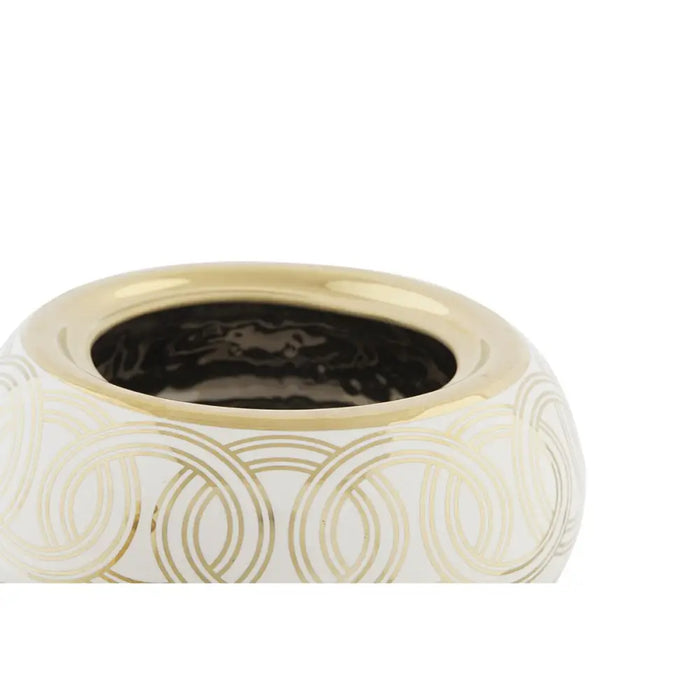 Tibor DKD Home Decor White Golden Porcelain Oriental Chromed 18 x 18 x 22 cm - Декорация и Осветление<<<Дом
