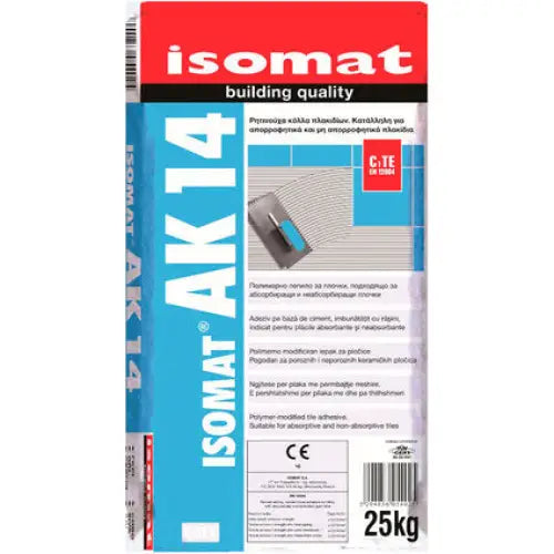TILE ADHESIVE ISOMAT AK-14 WHITE - Лепила за плочки<<<Сухи строителни смеси<<<Строителни материали<<<Praktiker&&&Лепила
