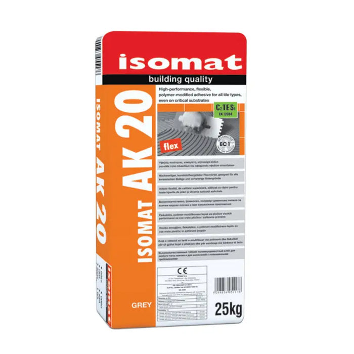 TILE ADHESIVE ISOMAT AK 20 GRAY - Лепила за плочки<<<Лепила за плочки фуги силикони и грундове<<<Баня<<<Praktiker