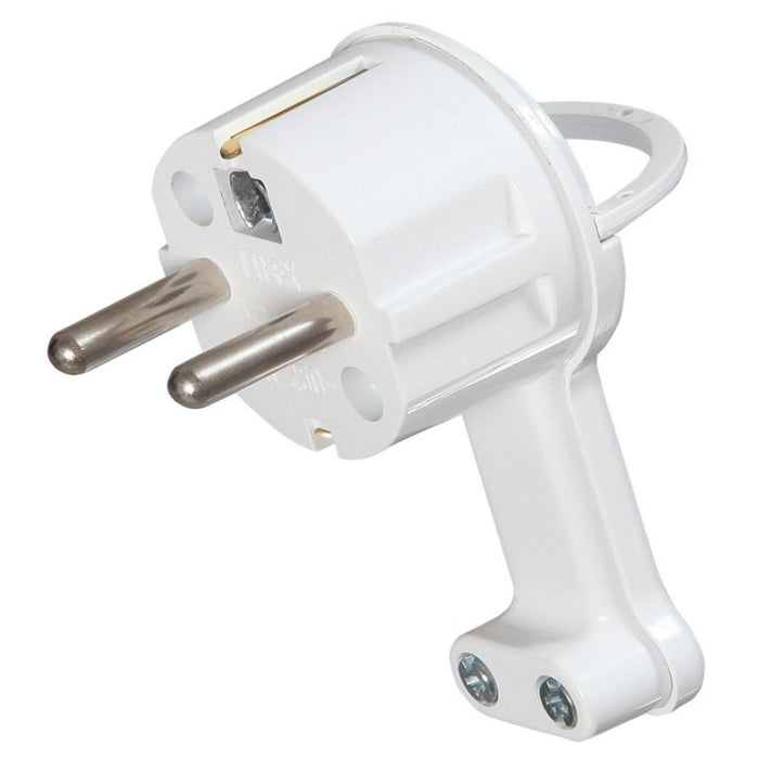 FLAT PLUG WHITE ANGLED 8MM 16A TIMEX