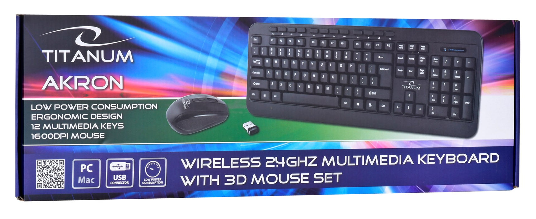 TITANUM TK109 Wireless set - USB keyboard + mouse Black