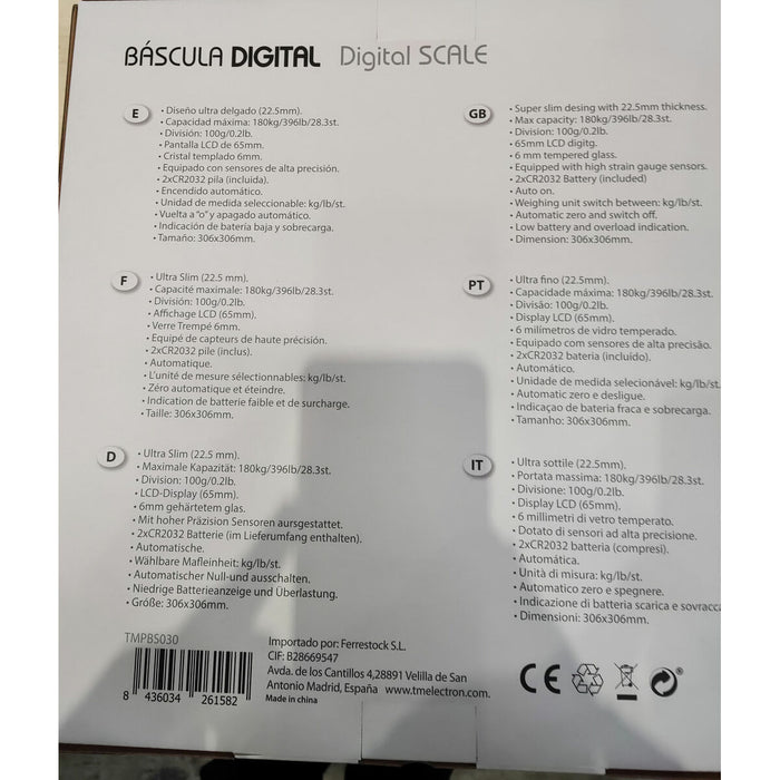 Digital Bathroom Scales TM Electron White