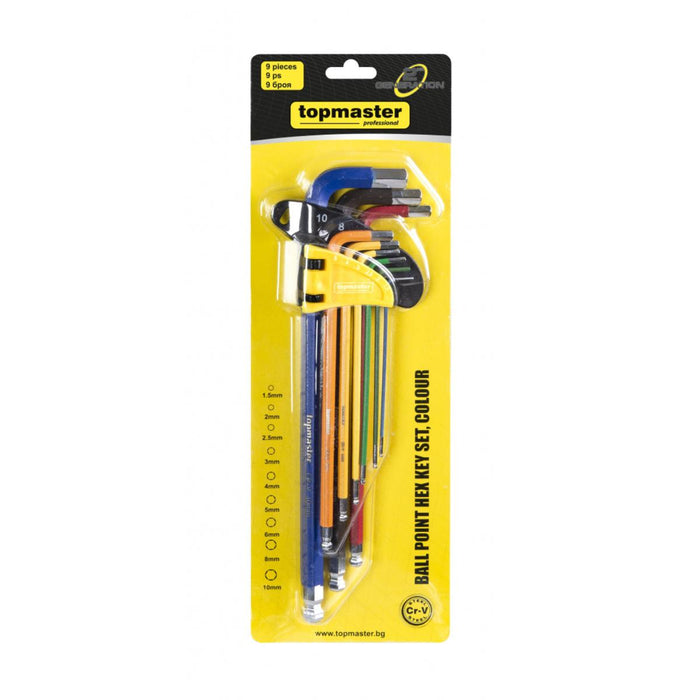 HEXAGON COLORED LONG 9PCS TMP