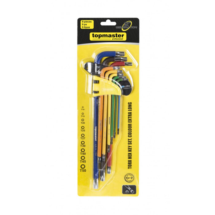HEXAGON COLORED LONG TORX 9PCS TMP