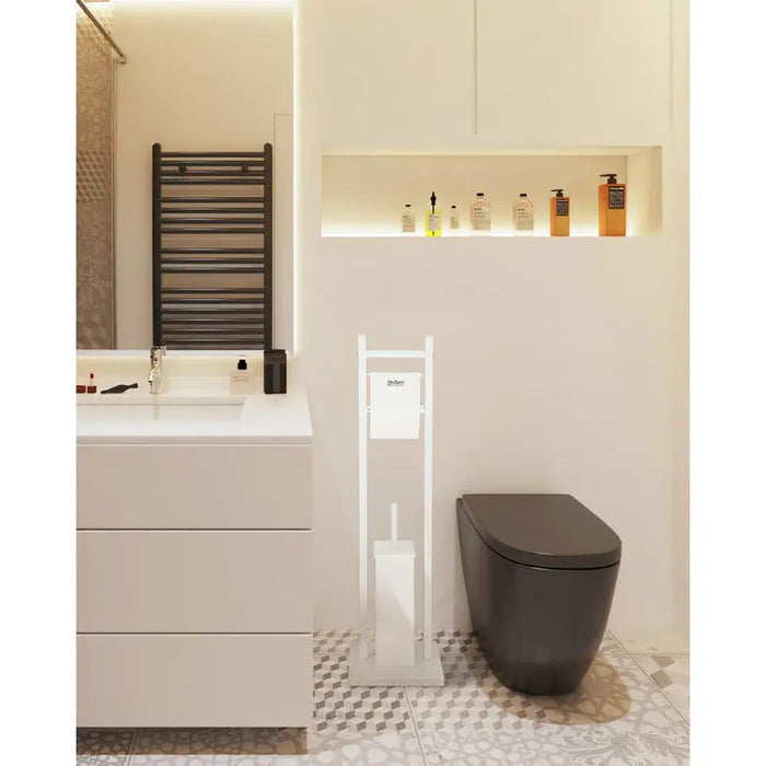 TOILET RACK. PAPER AND BRUSH WHITE MAT INTER CERAMIC - Аксесоари за баня<<<Аксесоари за
