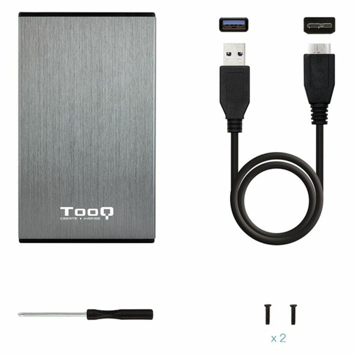 External Box TooQ TQE-2527G 2,5" SATA USB 3.0 Grey Black/Grey 2,5"