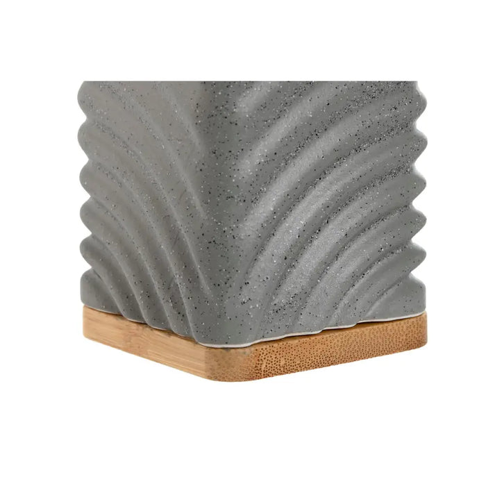 Toothbrush Holder Home ESPRIT Grey Cream Bamboo Dolomite 7 x 7 x 12 cm (2 Units) - Баня<<<Дом
