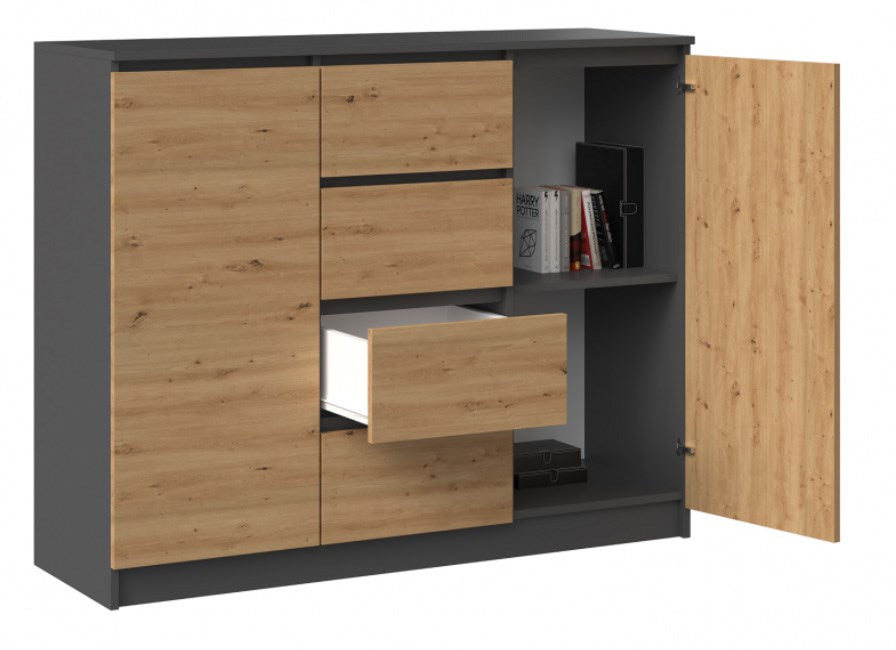 2D4S chest of drawers 120x40x97 cm, anthracite/artisan