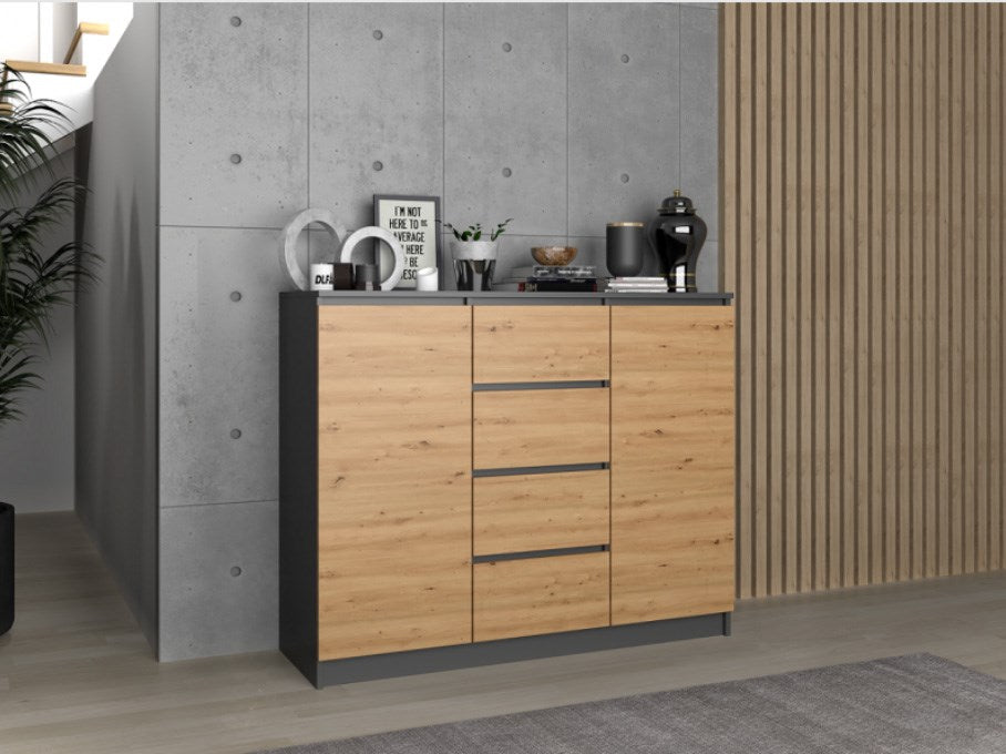 2D4S chest of drawers 120x40x97 cm, anthracite/artisan